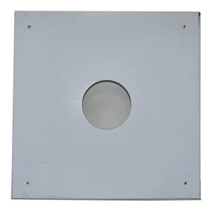 Экран защитный 480 х 480 зеркальный нержавеющий с отверстием d 115 мм
