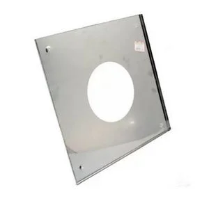 Экран защитный 580 х 580  зеркальный нержавеющий с отверстием d 200 мм