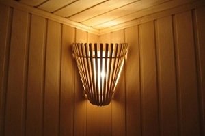 Деревянные абажуры для бани