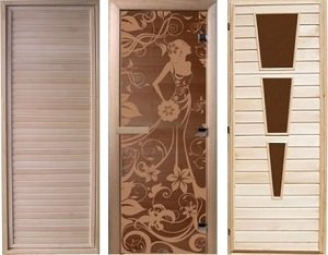 Двери для бани: деревянные, стеклянные, комбинированные